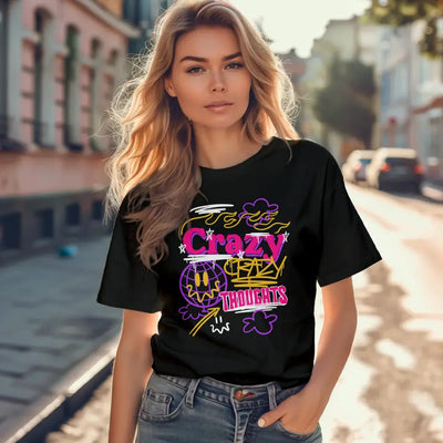 T-Shirt "Crazy Thoughts" mit anpassbarem Druck