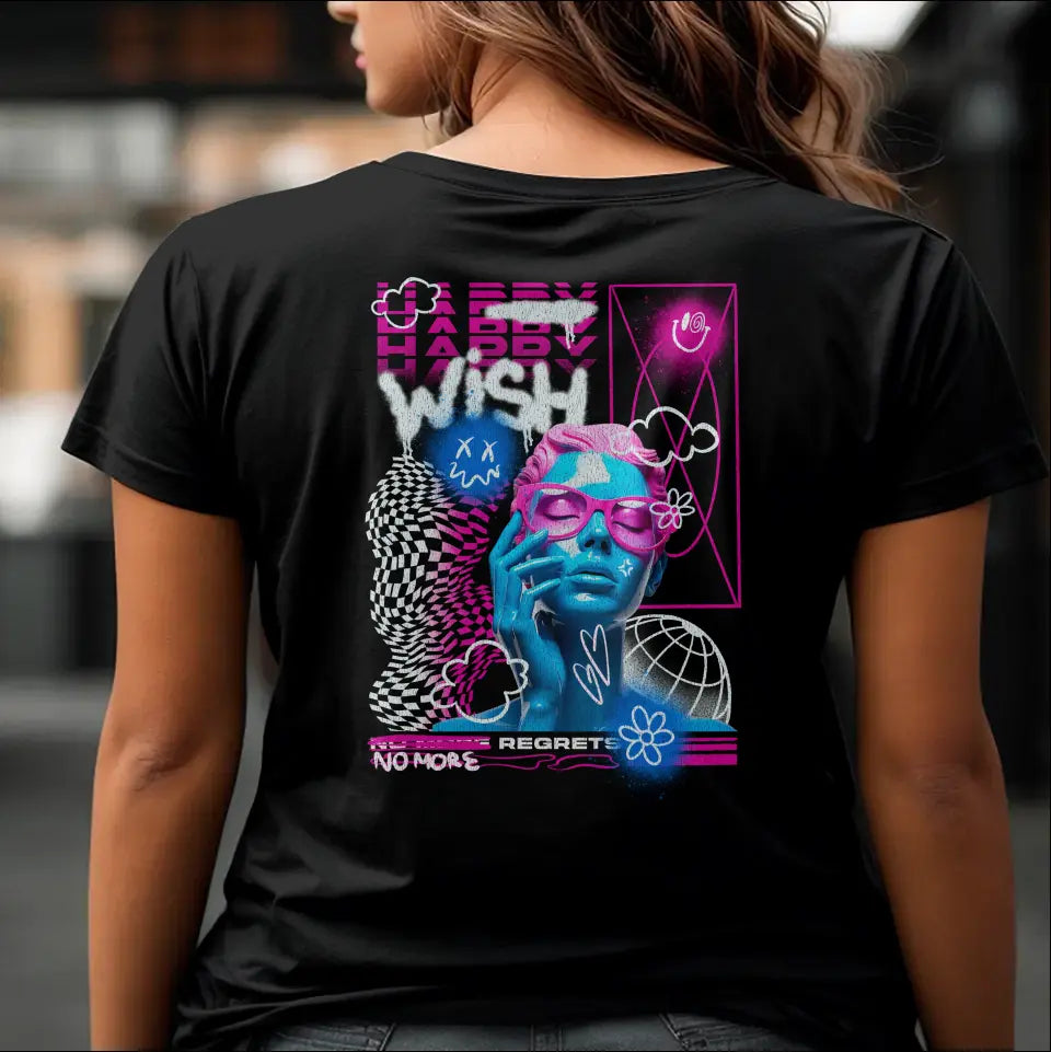 T-Shirt "Happy Wish" mit anpassbarem Druck