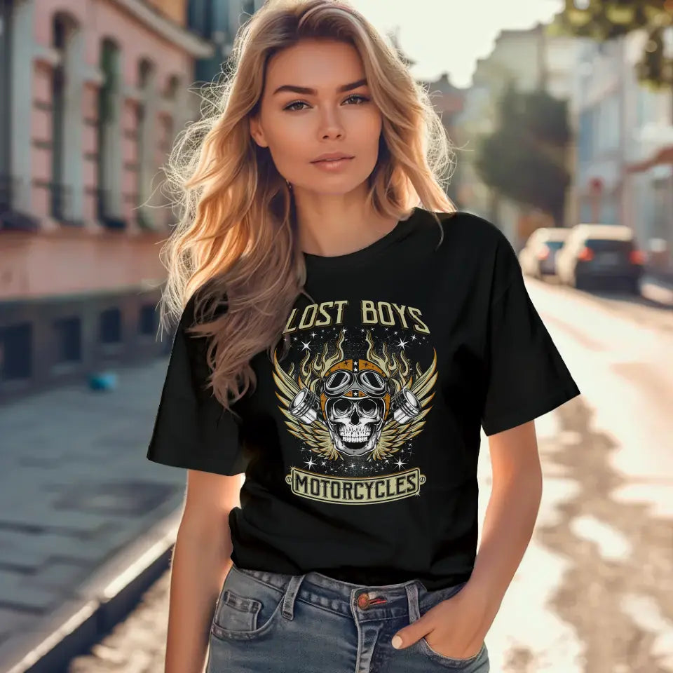 T-Shirt "Lost Boys Motorcycle" mit anpassbarem Druck