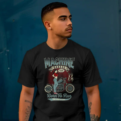 T-Shirt "Machine Garage - Born To Run" mit anpassbarem Druck
