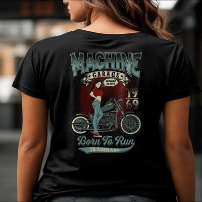 T-Shirt "Machine Garage - Born To Run" mit anpassbarem Druck