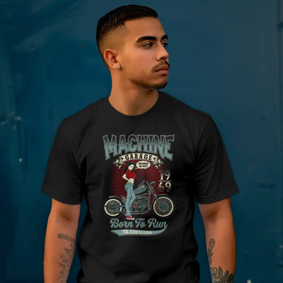 T-Shirt "Machine Garage - Born To Run" mit anpassbarem Druck