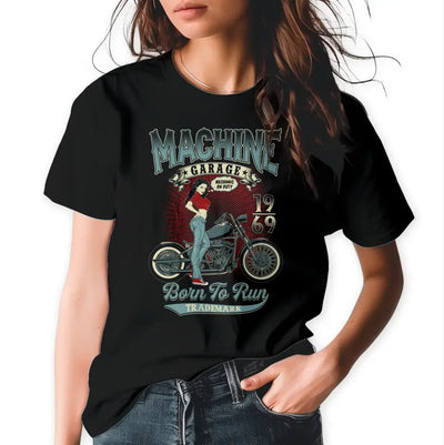 T-Shirt "Machine Garage - Born To Run" mit anpassbarem Druck