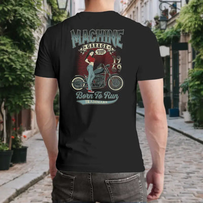 T-Shirt "Machine Garage - Born To Run" mit anpassbarem Druck