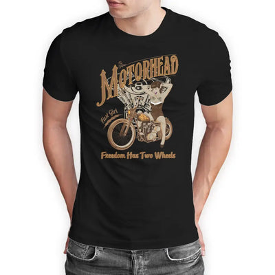 T-Shirt "Motorhead - Freedom Has Two Wheels" mit anpassbarem Druck