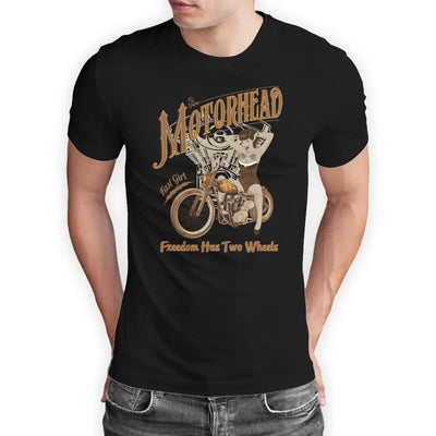 T-Shirt "Motorhead - Freedom Has Two Wheels" mit anpassbarem Druck
