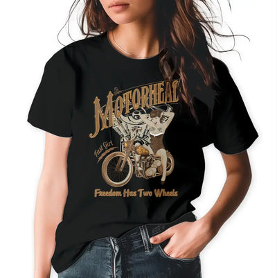 T-Shirt "Motorhead - Freedom Has Two Wheels" mit anpassbarem Druck