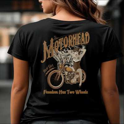 T-Shirt "Motorhead - Freedom Has Two Wheels" mit anpassbarem Druck