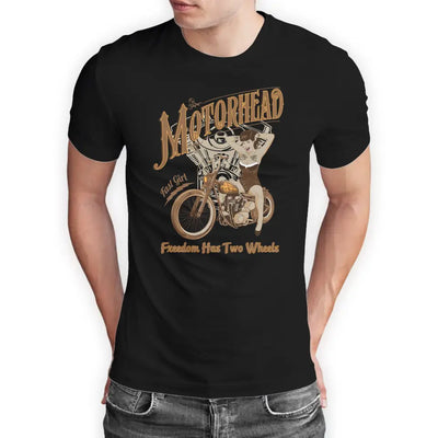 T-Shirt "Motorhead - Freedom Has Two Wheels" mit anpassbarem Druck