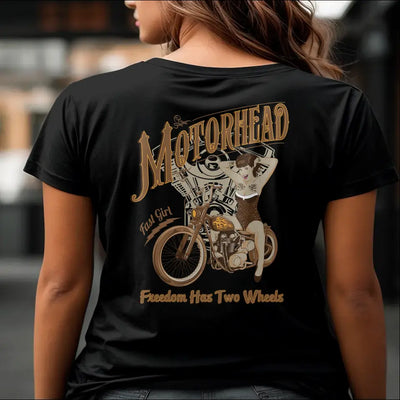 T-Shirt "Motorhead - Freedom Has Two Wheels" mit anpassbarem Druck