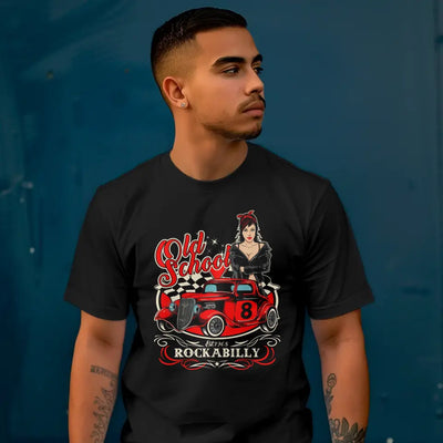 T-Shirt "Old School - Rockabilly" mit anpassbarem Druck