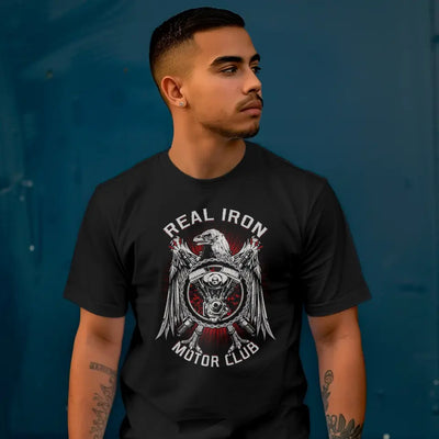 T-Shirt "Real Iron Motor Club" mit anpassbarem Druck