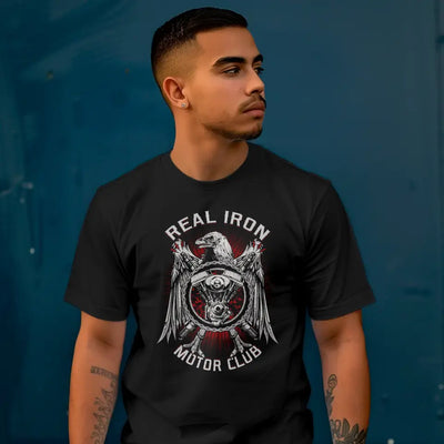 T-Shirt "Real Iron Motor Club" mit anpassbarem Druck