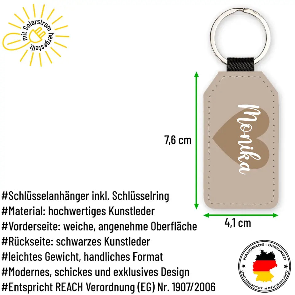 Schlüsselanhänger "Herz" mit Wunschname