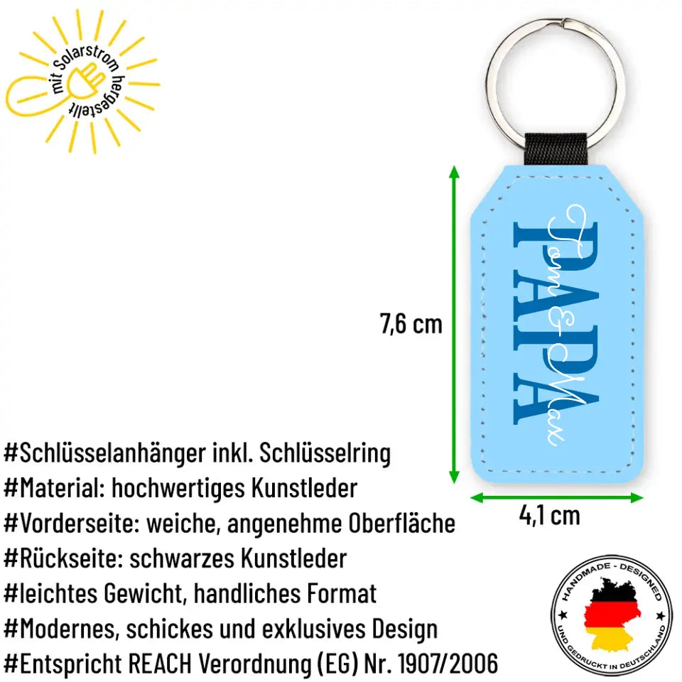 Schlüsselanhänger „Papa“ mit Wunschnamen