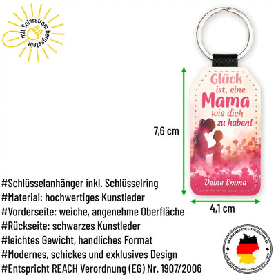 Schlüsselanhänger "Glück ist, eine Mama wie dich zu haben" mit Wunschtext