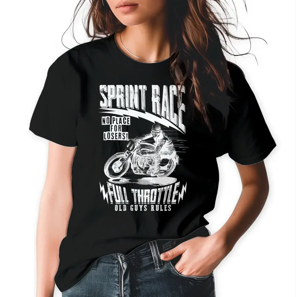 T-Shirt "Sprint Race - Full Throttle" mit anpassbarem Druck