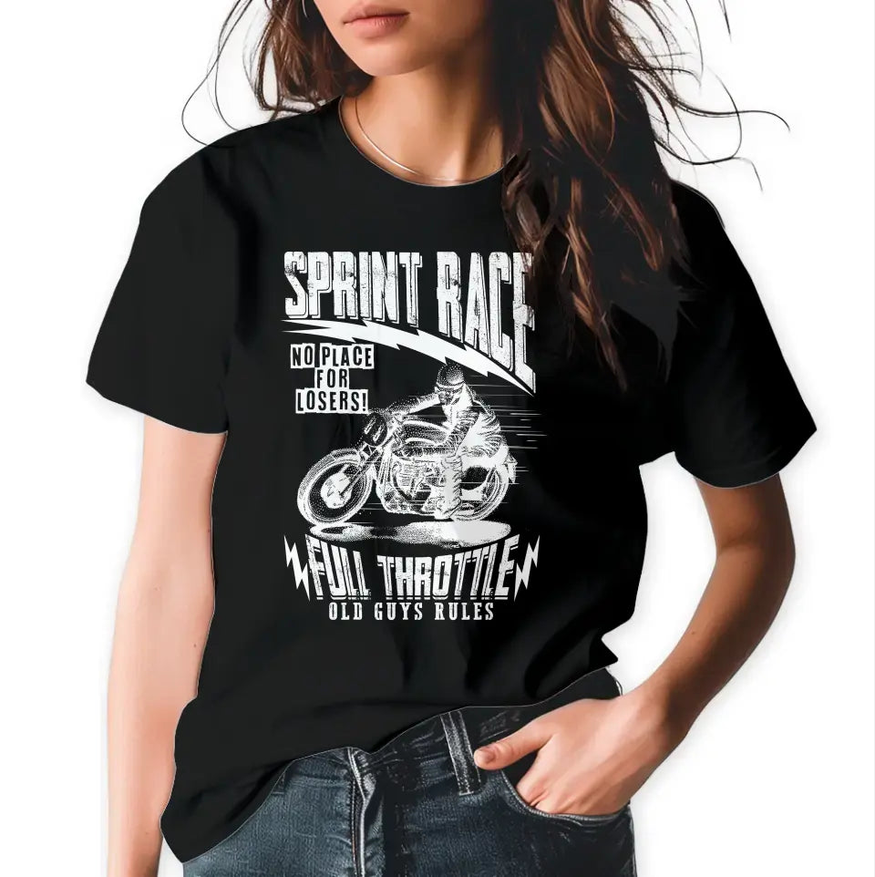 T-Shirt "Sprint Race - Full Throttle" mit anpassbarem Druck