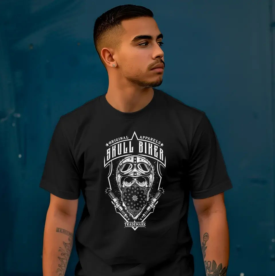 T-Shirt "Skull Biker" mit anpassbarem Druck