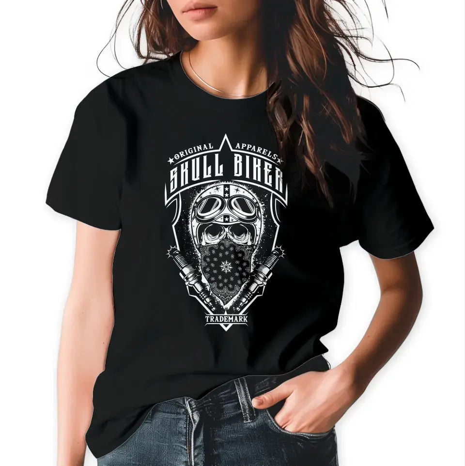 T-Shirt "Skull Biker" mit anpassbarem Druck