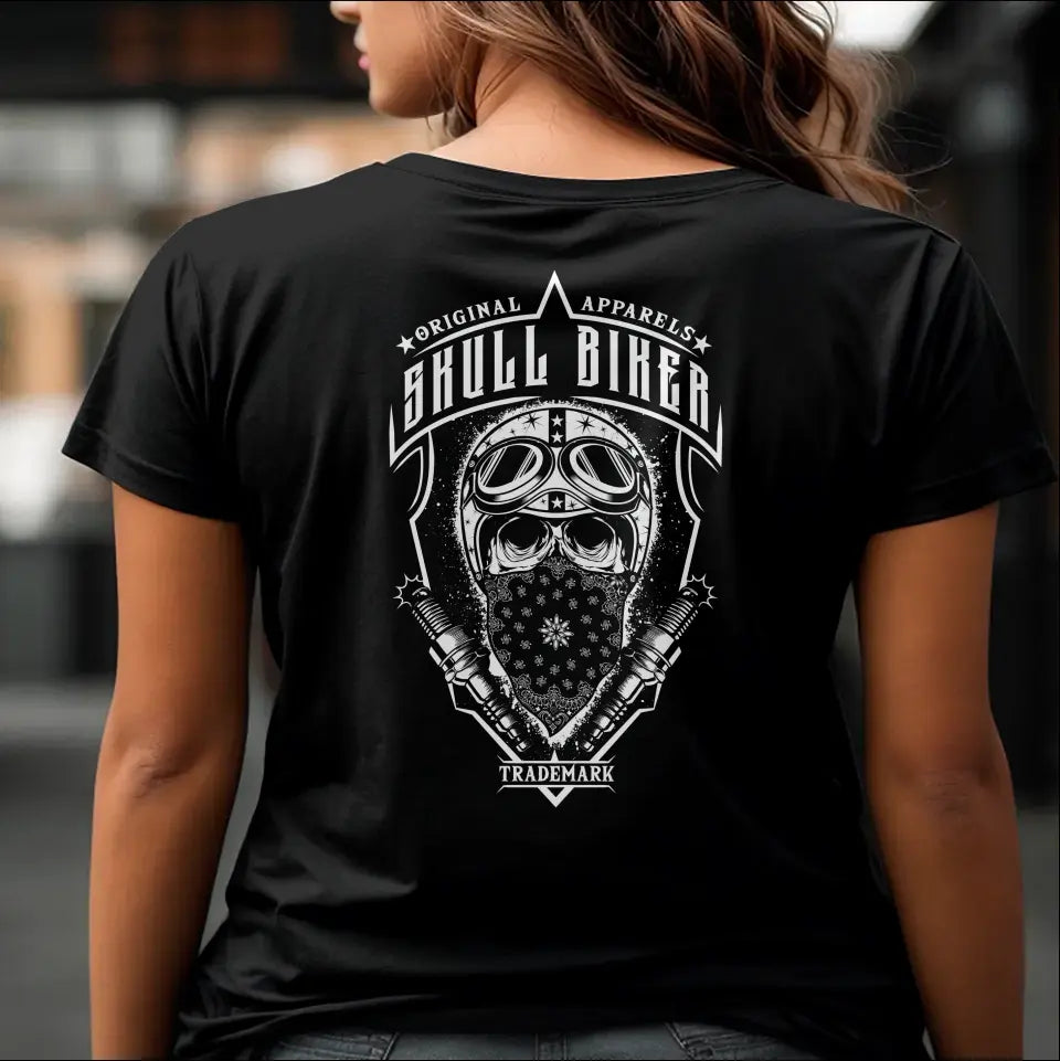 T-Shirt "Skull Biker" mit anpassbarem Druck