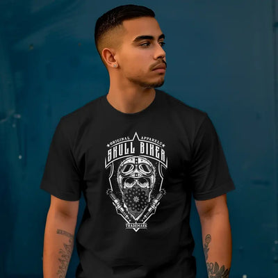 T-Shirt "Skull Biker" mit anpassbarem Druck