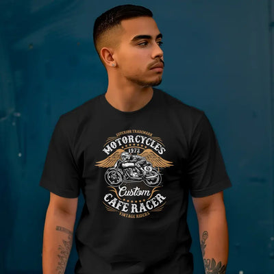 T-Shirt "Motorcycles - Cafe Racer" mit anpassbarem Druck