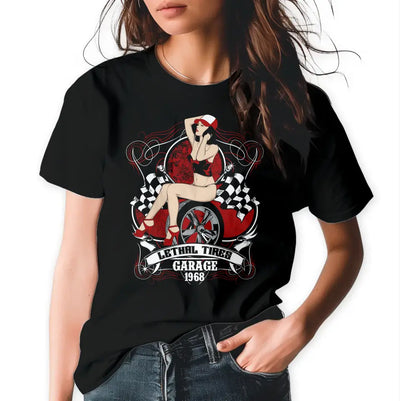 T-Shirt "Lethal Tires Garage 1968" mit anpassbarem Druck