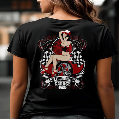 T-Shirt "Lethal Tires Garage 1968" mit anpassbarem Druck