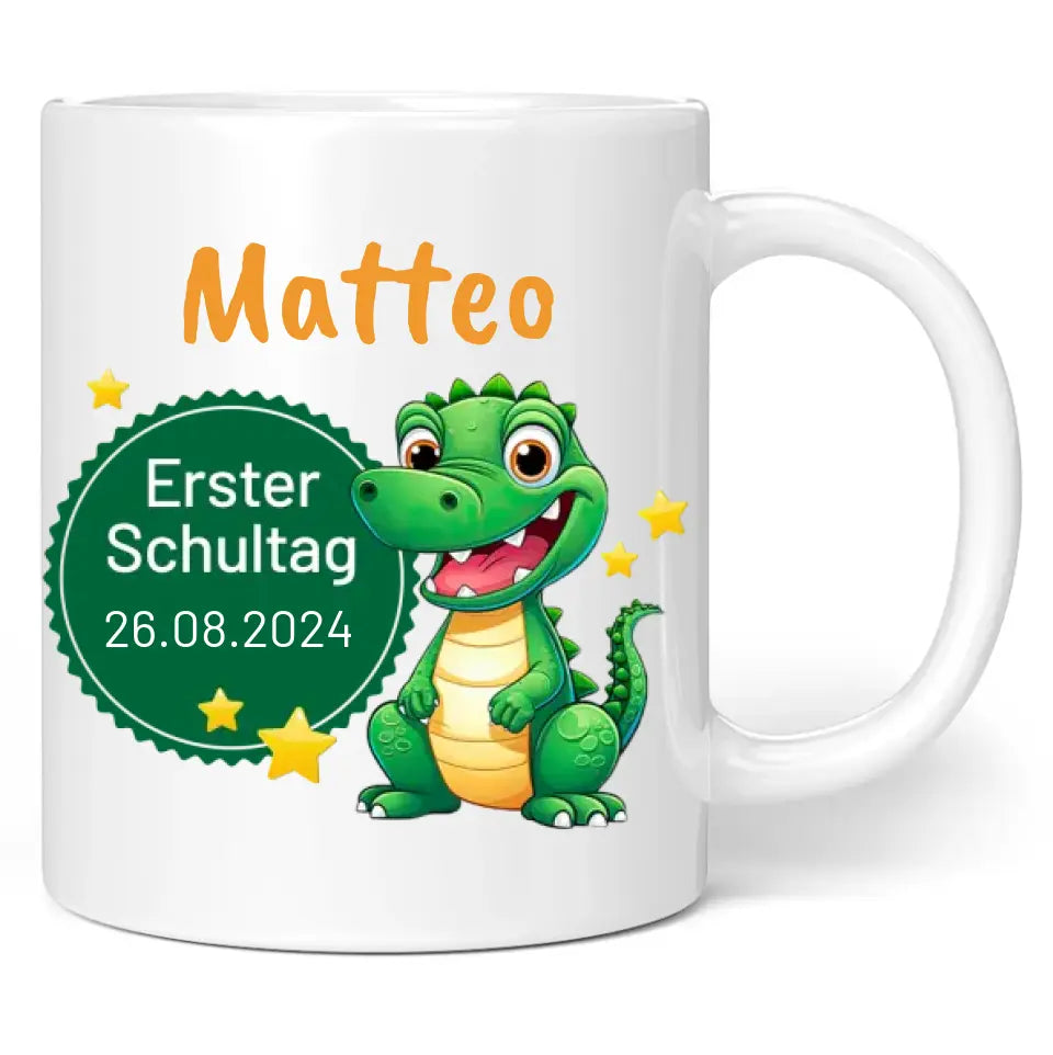 Tasse "Erster Schultag" mit Wunschname + Datum