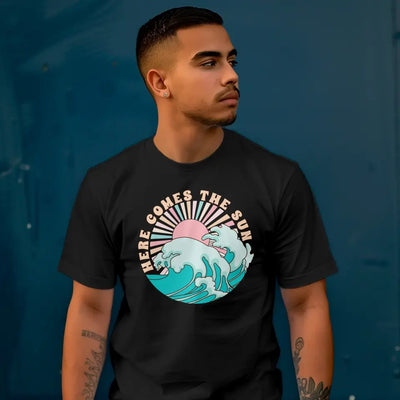 T-Shirt "Here comes the sun" mit anpassbarem Druck