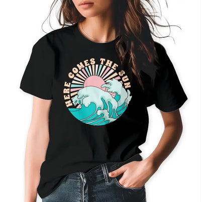 T-Shirt "Here comes the sun" mit anpassbarem Druck