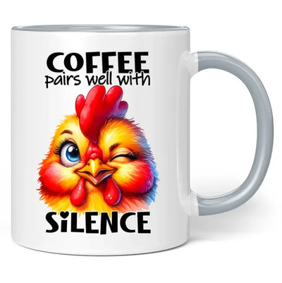 Tasse "coffee pairs well with silence"