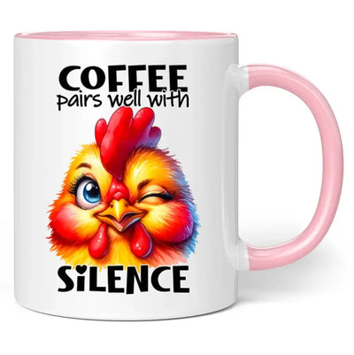 Tasse "coffee pairs well with silence"