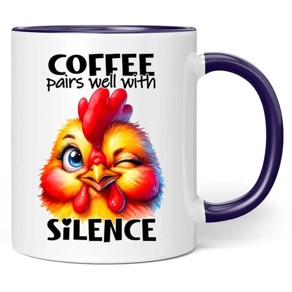 Tasse "coffee pairs well with silence"