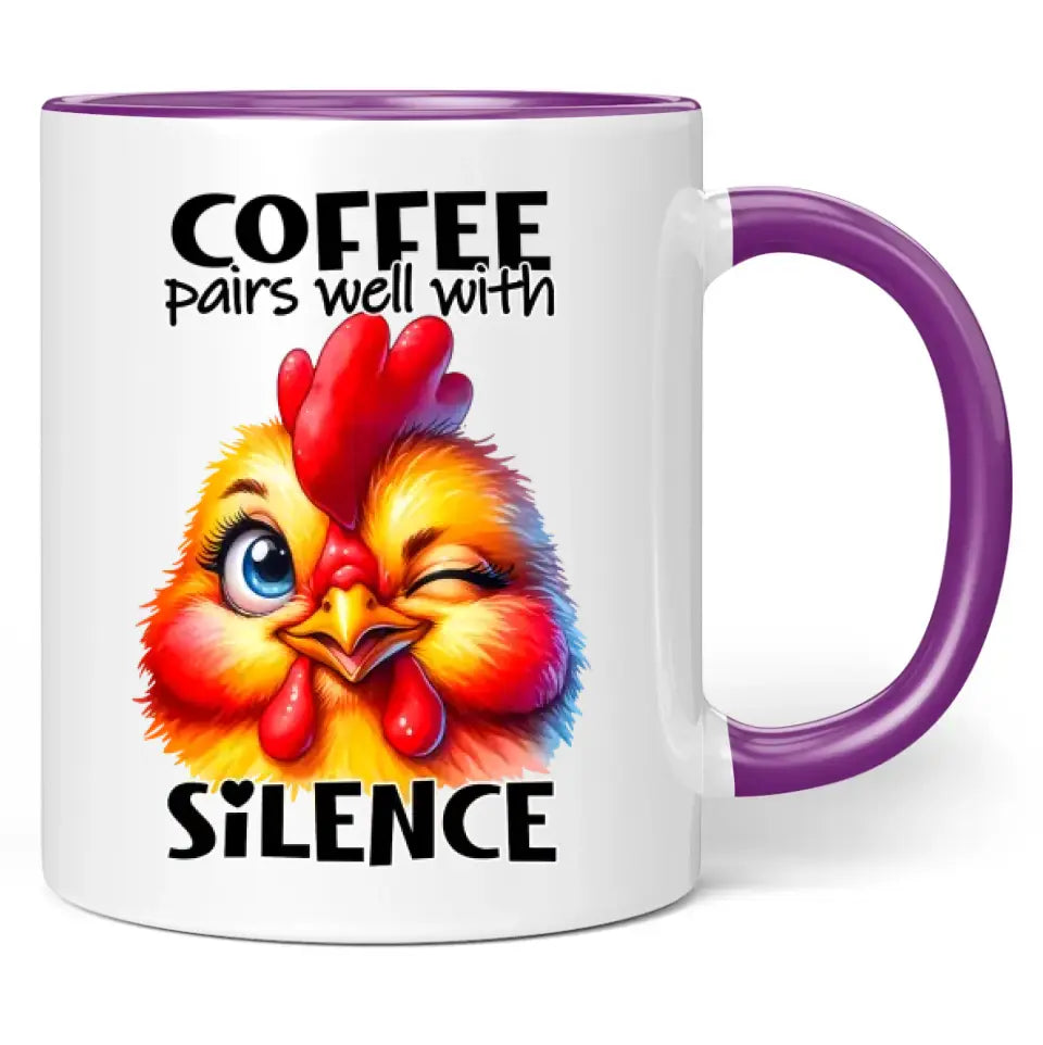 Tasse "coffee pairs well with silence"