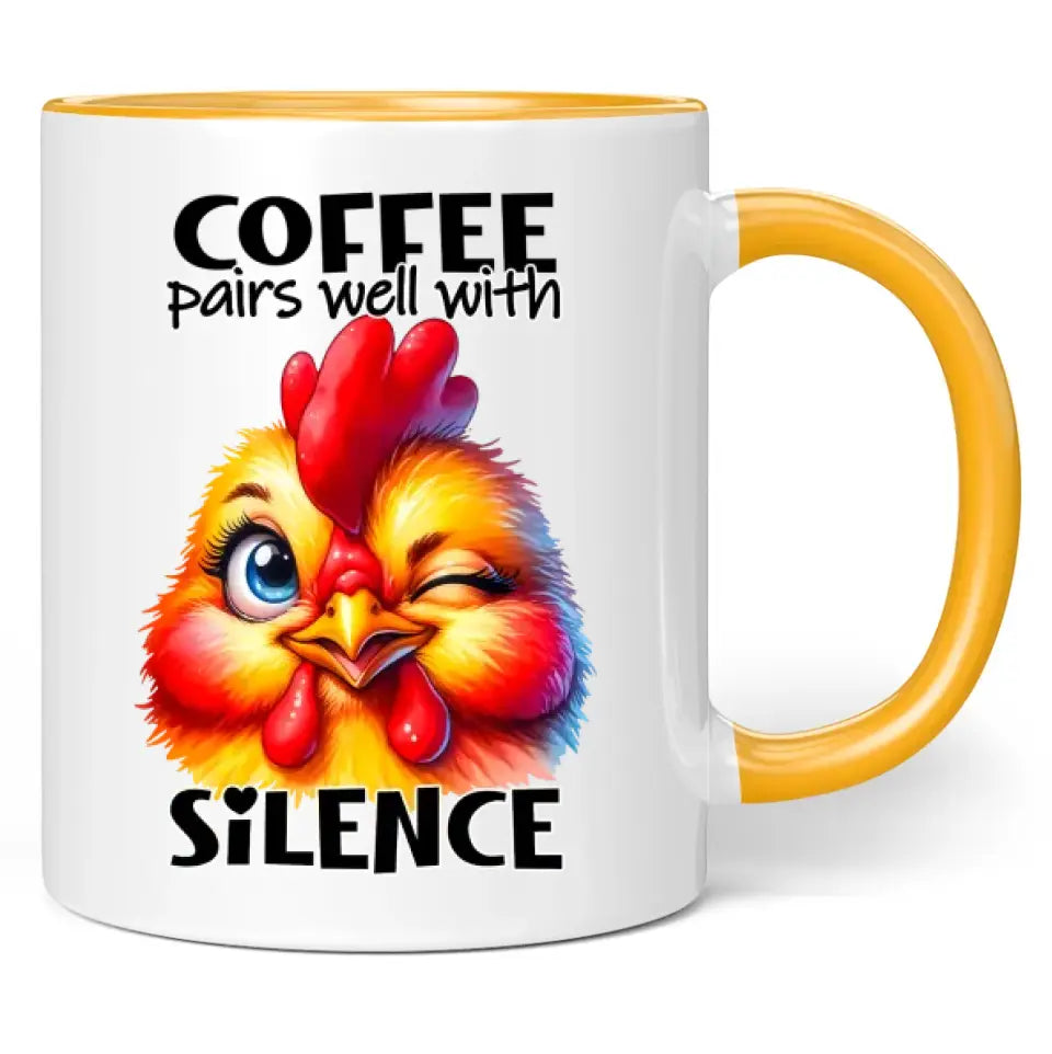 Tasse "coffee pairs well with silence"