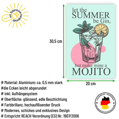 Blechschild "let the summer be Gin, but make mine a Mojito"