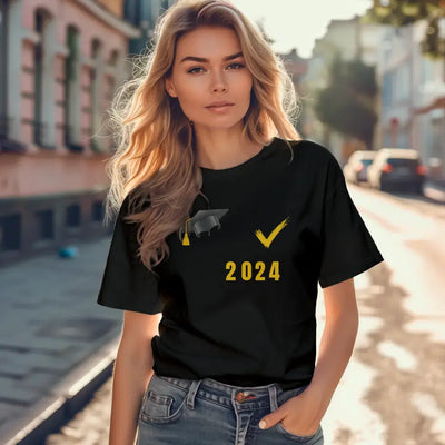 T-Shirt "ABI 2024 - Geschafft!" mit anpassbarem Druck