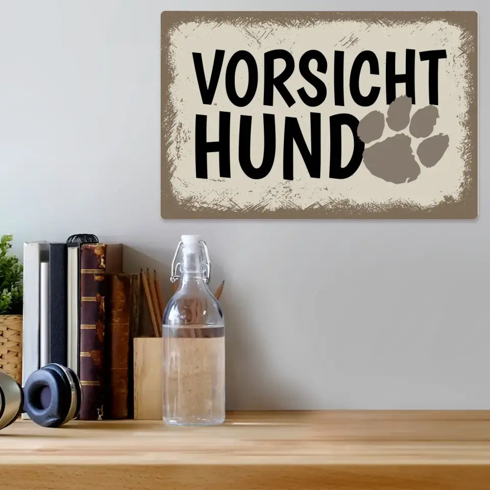 Blechschild "Vorsicht Hund"