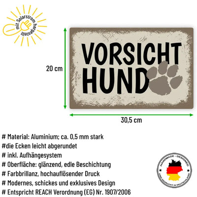 Blechschild "Vorsicht Hund"