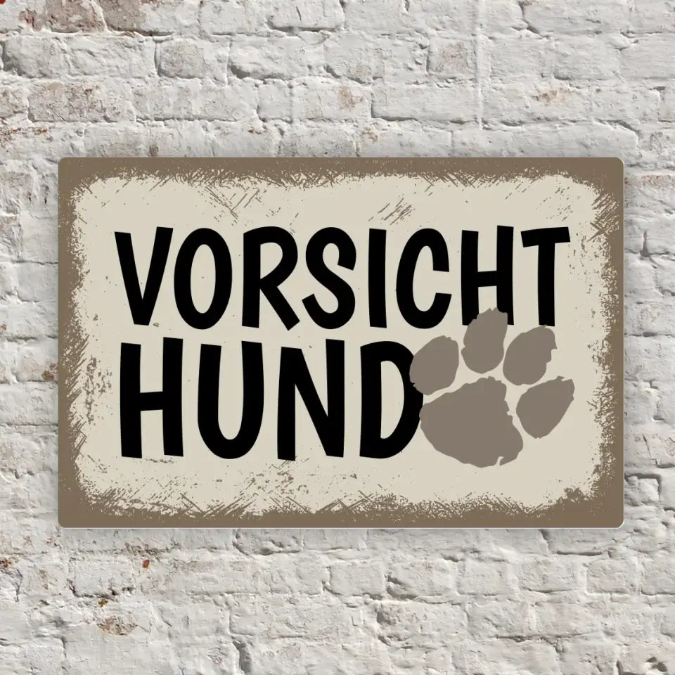 Blechschild "Vorsicht Hund"