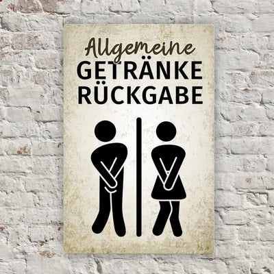 Blechschild "Allgemeine Getränkerückgabe"