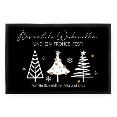 Fußmatte "Besinnliche Weihnachten" (Tannen-Motiv) mit Wunschtext