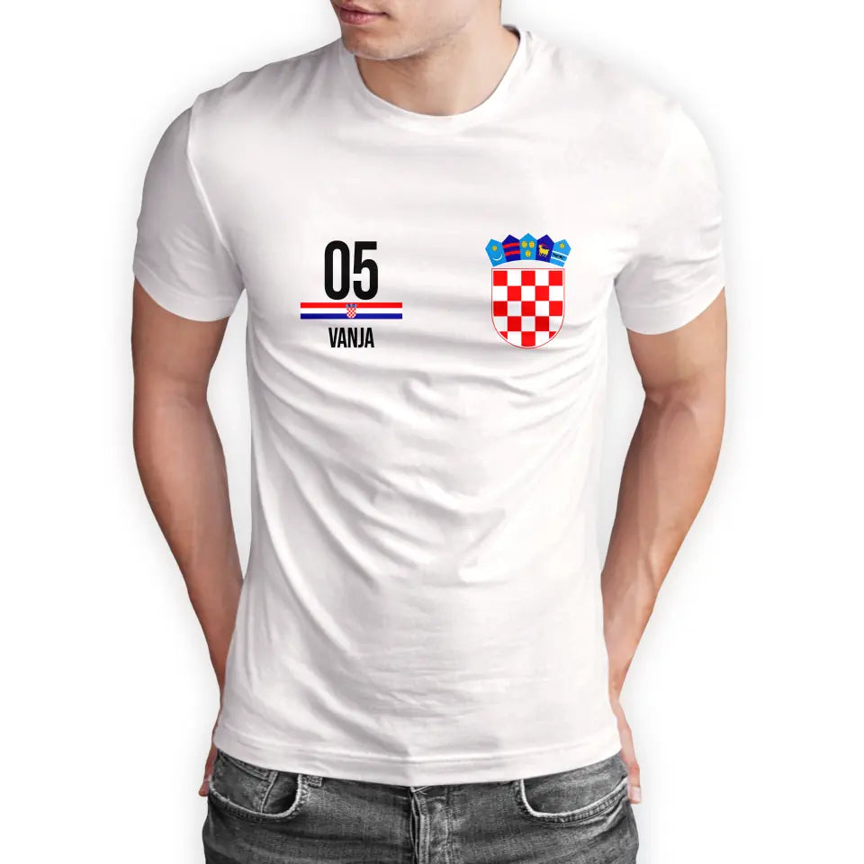 T-Shirt "EM Kroatien" mit Wunschtext