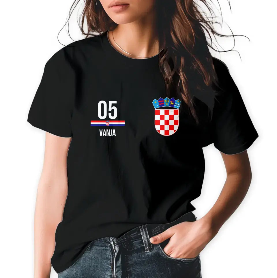 T-Shirt "EM Kroatien" mit Wunschtext