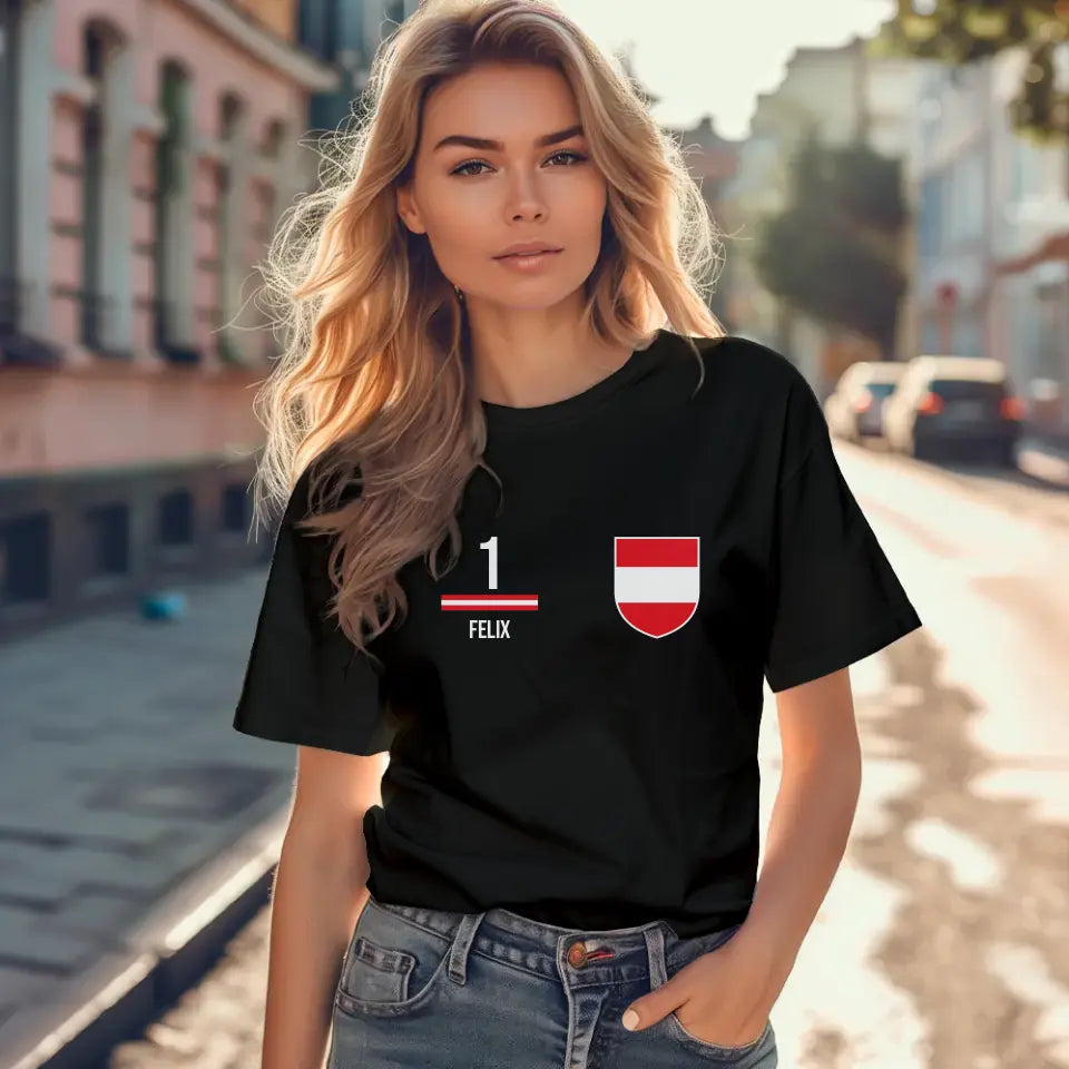 T-Shirt "EM Österreich" mit Wunschtext