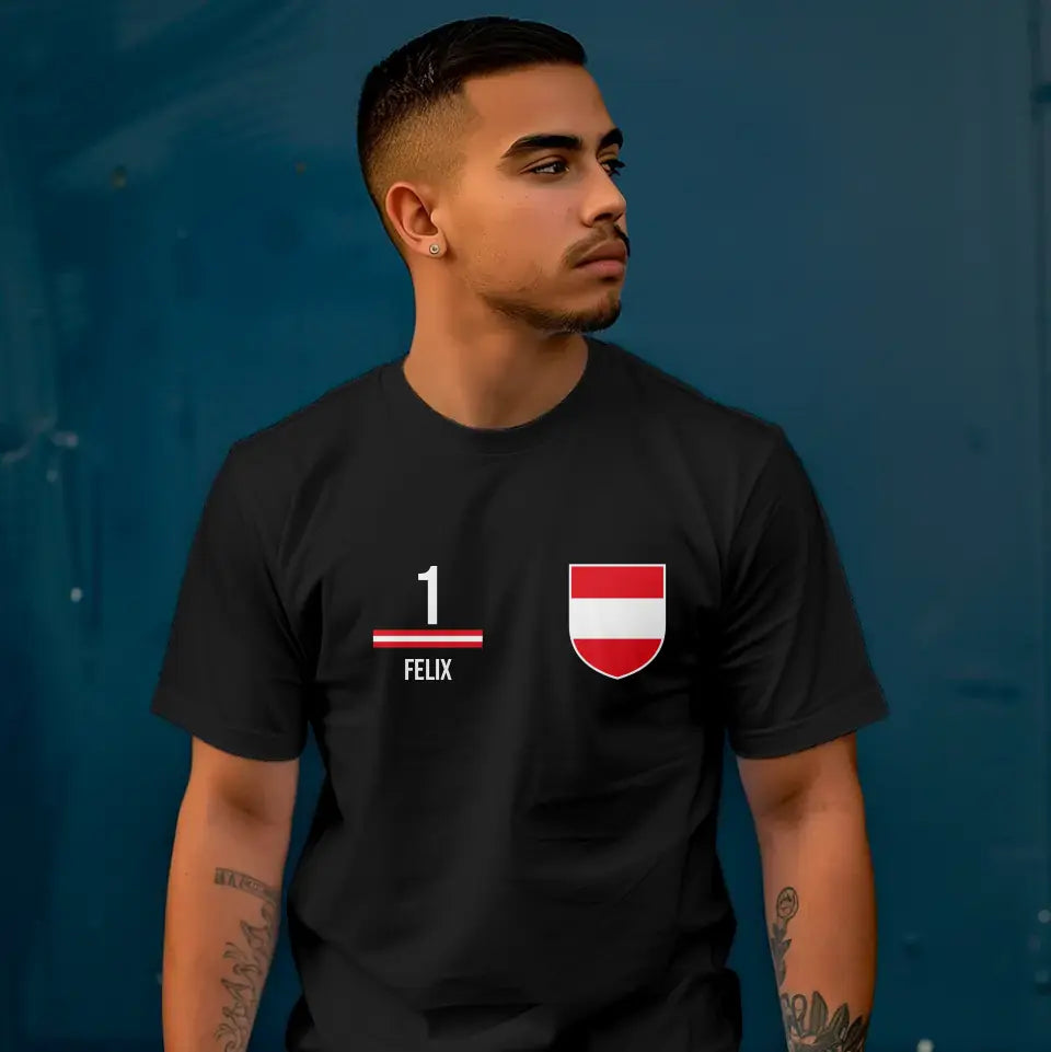 T-Shirt "EM Österreich" mit Wunschtext