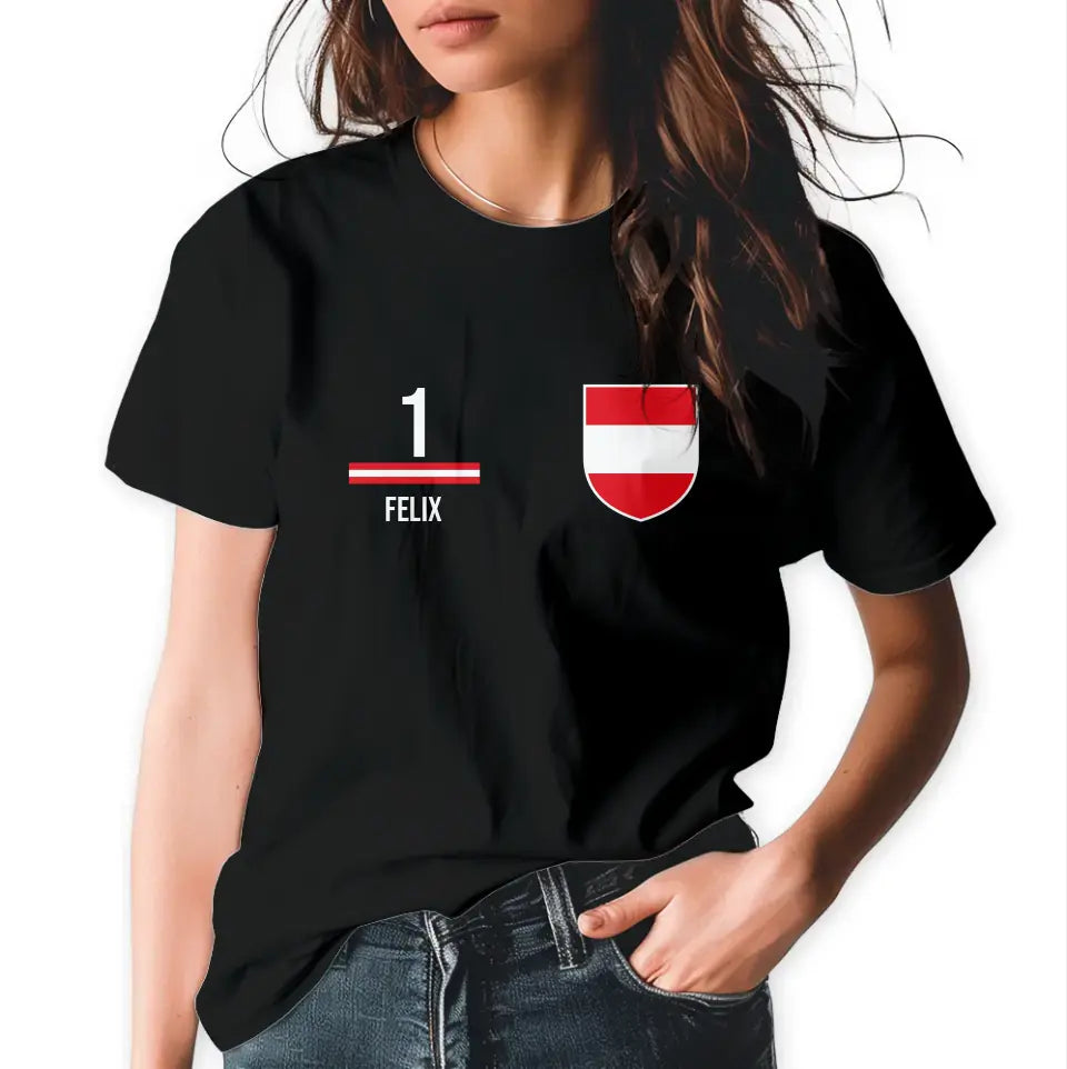 T-Shirt "EM Österreich" mit Wunschtext
