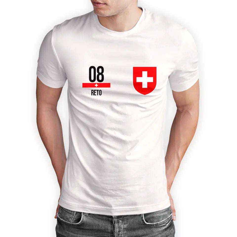 T-Shirt "EM Schweiz" mit Wunschtext